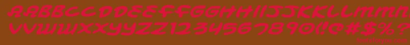 MagicBeansExpandedItalic-fontti – punaiset fontit ruskealla taustalla