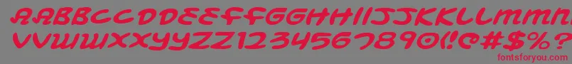 MagicBeansExpandedItalic Font – Red Fonts on Gray Background