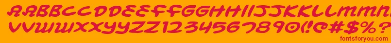 MagicBeansExpandedItalic Font – Red Fonts on Orange Background