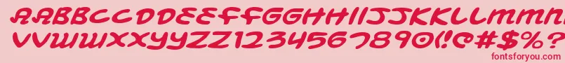 フォントMagicBeansExpandedItalic – ピンクの背景に赤い文字