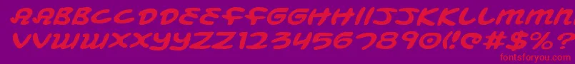 MagicBeansExpandedItalic-fontti – punaiset fontit violetilla taustalla