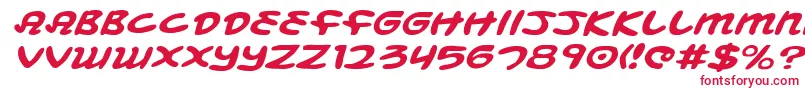 フォントMagicBeansExpandedItalic – 白い背景に赤い文字