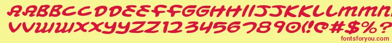 MagicBeansExpandedItalic Font – Red Fonts on Yellow Background