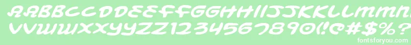 Шрифт MagicBeansExpandedItalic – белые шрифты на зелёном фоне