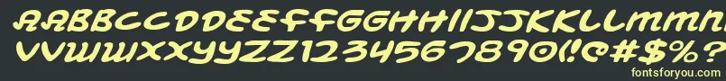Шрифт MagicBeansExpandedItalic – жёлтые шрифты на чёрном фоне