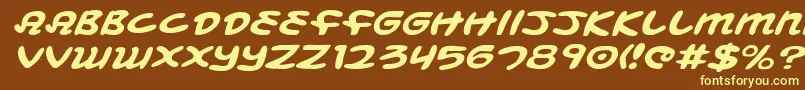 MagicBeansExpandedItalic Font – Yellow Fonts on Brown Background