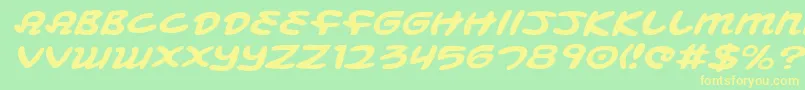 フォントMagicBeansExpandedItalic – 黄色の文字が緑の背景にあります