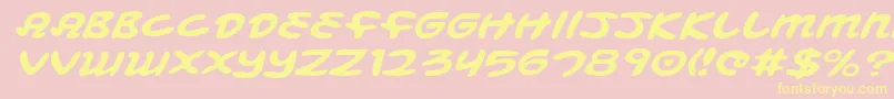 Fonte MagicBeansExpandedItalic – fontes amarelas em um fundo rosa