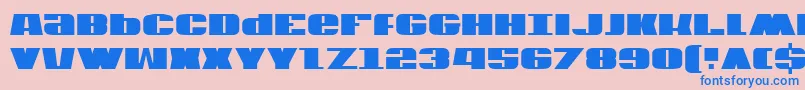 Usac2-Schriftart – Blaue Schriften auf rosa Hintergrund