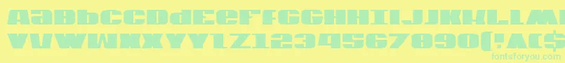 Usac2-Schriftart – Grüne Schriften auf gelbem Hintergrund