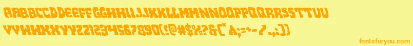 Beastianleft Font – Orange Fonts on Yellow Background