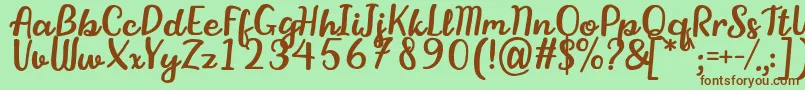 StikaFont Font – Brown Fonts on Green Background