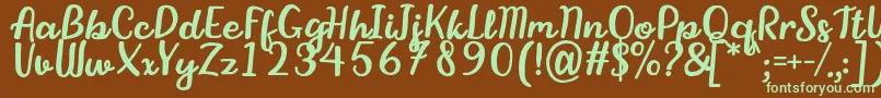 StikaFont Font – Green Fonts on Brown Background