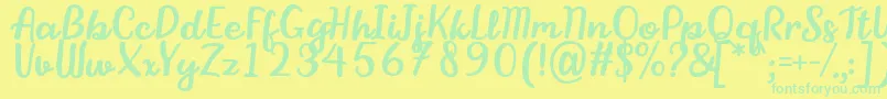 StikaFont Font – Green Fonts on Yellow Background