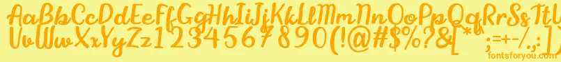 StikaFont Font – Orange Fonts on Yellow Background