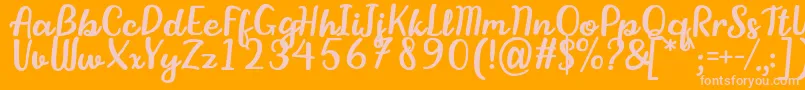 StikaFont-Schriftart – Rosa Schriften auf orangefarbenem Hintergrund