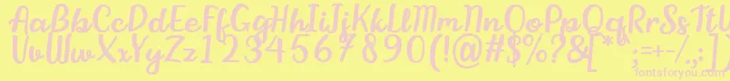 StikaFont Font – Pink Fonts on Yellow Background