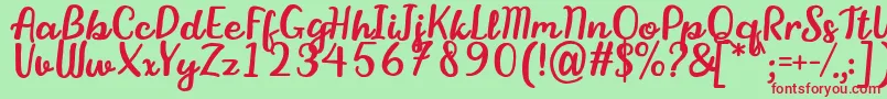 StikaFont Font – Red Fonts on Green Background