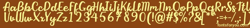 StikaFont Font – Yellow Fonts on Brown Background