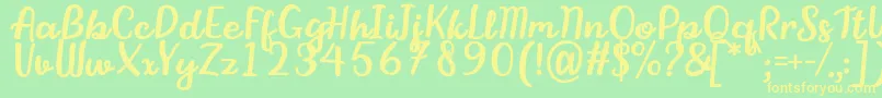 StikaFont Font – Yellow Fonts on Green Background