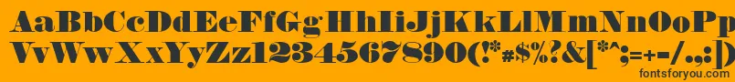 FetteBauerscheAntiqua-Schriftart – Schwarze Schriften auf orangefarbenem Hintergrund