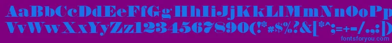 FetteBauerscheAntiqua-Schriftart – Blaue Schriften auf violettem Hintergrund