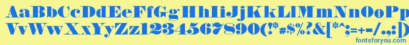 FetteBauerscheAntiqua Font – Blue Fonts on Yellow Background