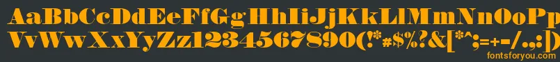 フォントFetteBauerscheAntiqua – 黒い背景にオレンジの文字