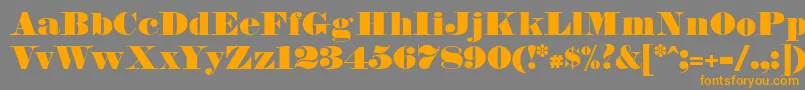 FetteBauerscheAntiqua-Schriftart – Orangefarbene Schriften auf grauem Hintergrund