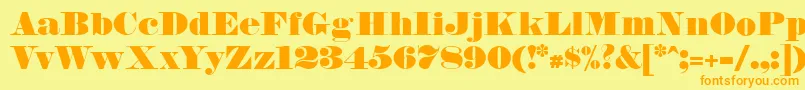 FetteBauerscheAntiqua Font – Orange Fonts on Yellow Background