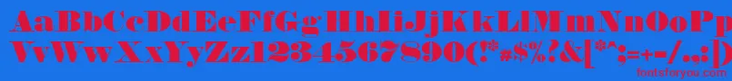 FetteBauerscheAntiqua Font – Red Fonts on Blue Background