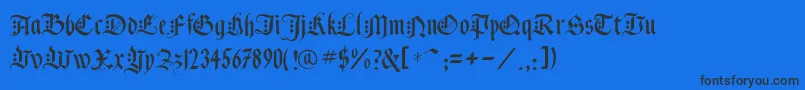 Blackknightflf-Schriftart – Schwarze Schriften auf blauem Hintergrund