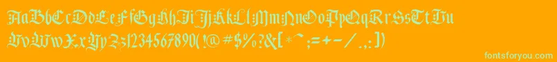 More about Blackknightflf Font Blackknightflf Font – Green Fonts on Orange Background