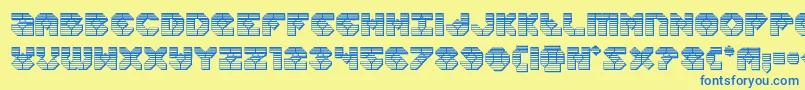 Zoomrunnerchrome Font – Blue Fonts on Yellow Background