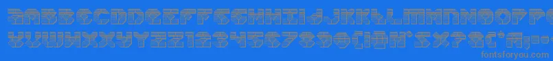 Zoomrunnerchrome-Schriftart – Graue Schriften auf blauem Hintergrund