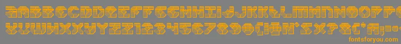 フォントZoomrunnerchrome – オレンジの文字は灰色の背景にあります。