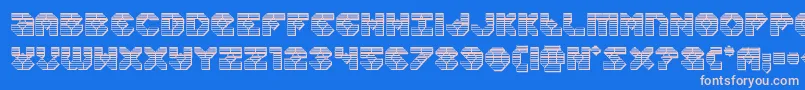 フォントZoomrunnerchrome – ピンクの文字、青い背景