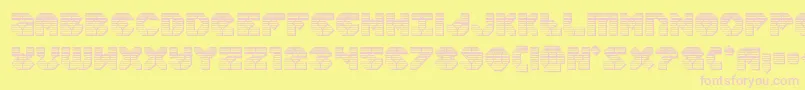 Zoomrunnerchrome-Schriftart – Rosa Schriften auf gelbem Hintergrund