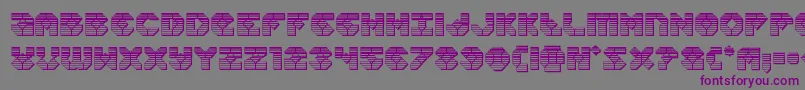 Zoomrunnerchrome-Schriftart – Violette Schriften auf grauem Hintergrund