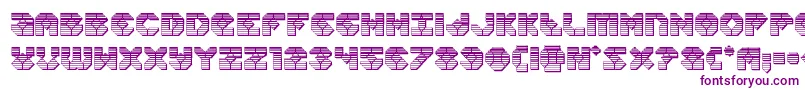 Zoomrunnerchrome-Schriftart – Violette Schriften auf weißem Hintergrund