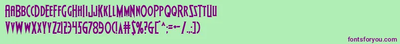 Wolfsbane2 Font – Purple Fonts on Green Background