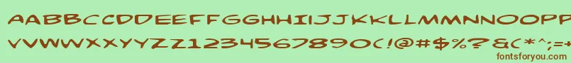 Comicv3e Font – Brown Fonts on Green Background