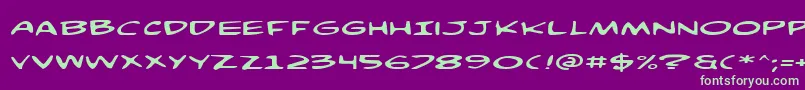 Comicv3e Font – Green Fonts on Purple Background