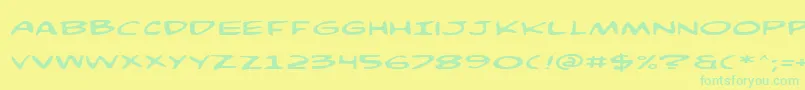 Comicv3e Font – Green Fonts on Yellow Background