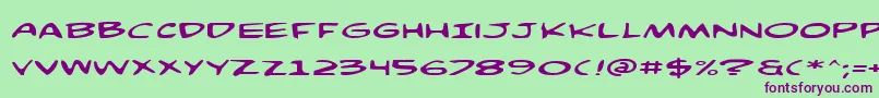 Comicv3e Font – Purple Fonts on Green Background