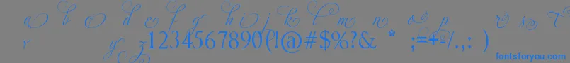 AdiosScriptAltIii Font – Blue Fonts on Gray Background