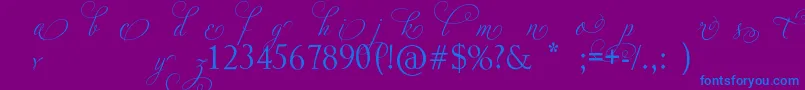 AdiosScriptAltIii Font – Blue Fonts on Purple Background