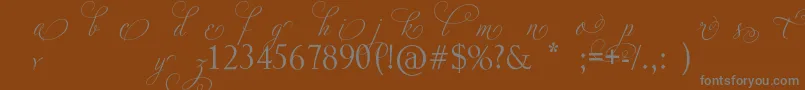 フォントAdiosScriptAltIii – 茶色の背景に灰色の文字