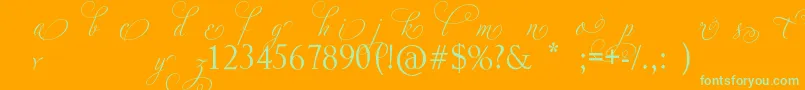 AdiosScriptAltIii Font – Green Fonts on Orange Background