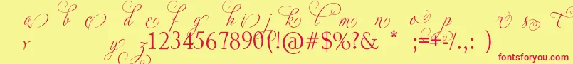 AdiosScriptAltIii Font – Red Fonts on Yellow Background